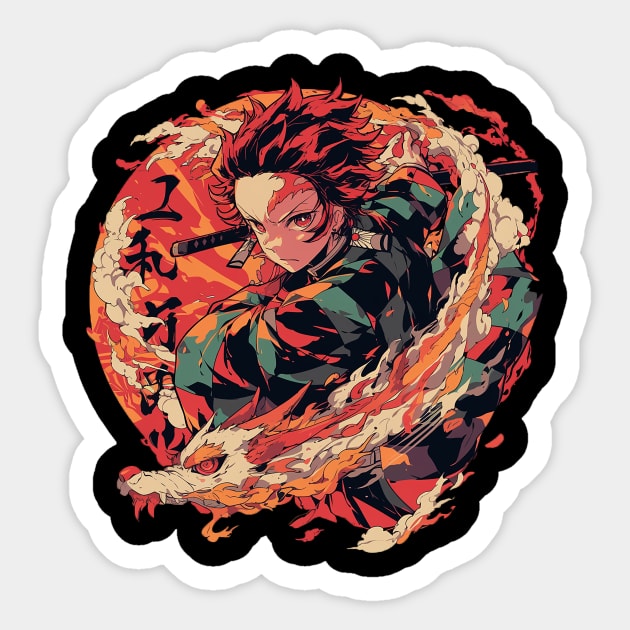 tanjiro Sticker by boxermaniac